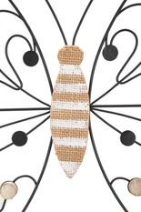 Panneau mural en fer/bois papillon cm 39,5 x 1,5 x 33,5 min 2