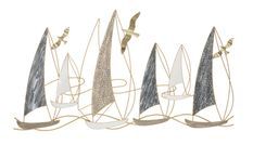 Panneau mural en fer, éclairage bateau, 123,8 x 5,1 x 69,9 cm