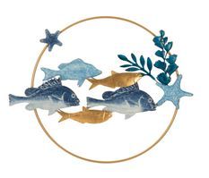 Panneau mural en fer marine cm 77x5x63