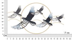 Panneau mural en fer oiseau cm 91x7x50