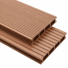 Panneaux de terrasse avec accessoires WPC 10 m² 2,2 m Marron