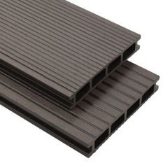 Panneaux de terrasse creux WPC 10 m² 2,2 m Marron foncé