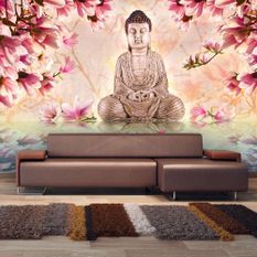 Papier peint Bouddha et magnolia