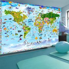 Papier peint World Map for Kids