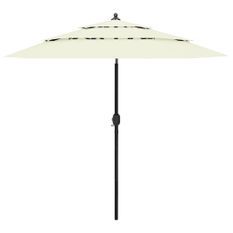 Parasol à 3 niveaux avec mât en aluminium Sable 2,5 m