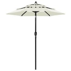 Parasol à 3 niveaux avec mât en aluminium Sable 2 m