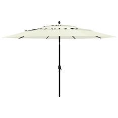 Parasol à 3 niveaux avec mât en aluminium Sable 3,5 m