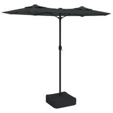 Parasol à double tête avec LED anthracite 316x240 cm