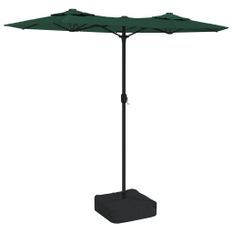 Parasol à double tête avec LED vert 316x240 cm