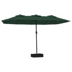 Parasol à double tête avec LED vert 449x245 cm