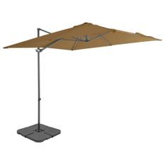 Parasol avec base portable Taupe 2