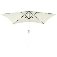 Parasol avec LED et mât en acier Sable 2x3 m