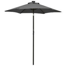 Parasol avec lumières LED Anthracite 200x211 cm Aluminium