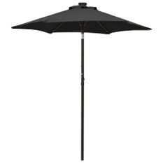 Parasol avec lumières LED Noir 200x211 cm Aluminium