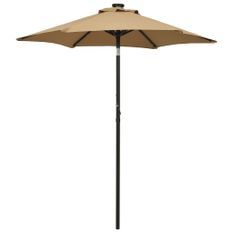 Parasol avec lumières LED Taupe 200x211 cm Aluminium