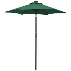 Parasol avec lumières LED Vert 200x211 cm Aluminium