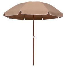 Parasol avec mât en acier 240 cm Taupe