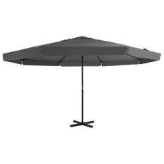 Parasol avec mât en aluminium 500 cm Anthracite