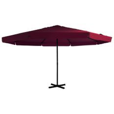 Parasol avec mât en aluminium 500 cm Bordeaux