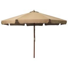 Parasol avec mât en bois 330 cm Taupe