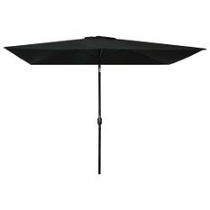Parasol avec mât en métal 300 x 200 cm Noir