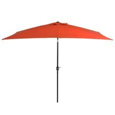 Parasol avec mât en métal 300 x 200 cm Terre cuite