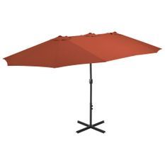 Parasol avec poteau en aluminium 460 x 270 cm Terre cuite