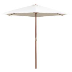 Parasol avec poteau en bois 270 x 270 cm Blanc crème