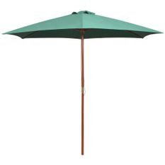 Parasol avec poteau en bois 270 x 270 cm Vert