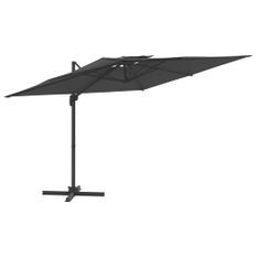 Parasol cantilever à double toit Anthracite 300x300 cm