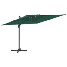 Parasol cantilever à double toit Vert 300x300 cm