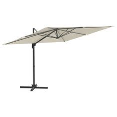 Parasol cantilever à LED Blanc sable 400x300 cm