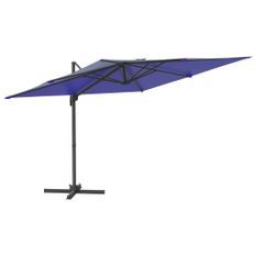 Parasol cantilever à LED Bleu azuré 400x300 cm