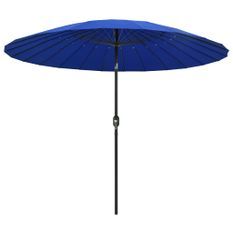 Parasol d'extérieur avec mât en aluminium 270 cm Bleu azuré