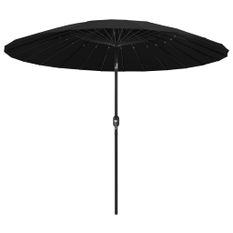 Parasol d'extérieur avec mât en aluminium 270 cm Noir