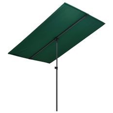 Parasol d'extérieur avec mât en aluminium 2x1,5 m Vert