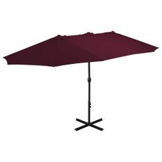 Parasol d'extérieur avec mât en aluminium 460 x 270 cm Bordeaux