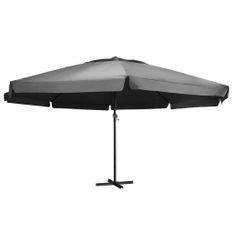 Parasol d'extérieur avec mât en aluminium 600 cm Anthracite