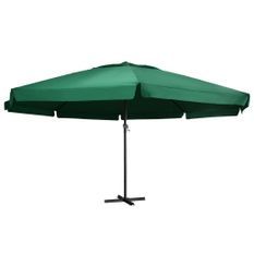 Parasol d'extérieur avec mât en aluminium 600 cm Vert