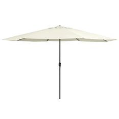 Parasol d'extérieur avec mât en métal 400 cm Blanc sable
