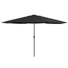 Parasol d'extérieur avec mât en métal 400 cm Noir