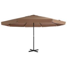 Parasol d'extérieur avec poteau en aluminium 500 cm Taupe