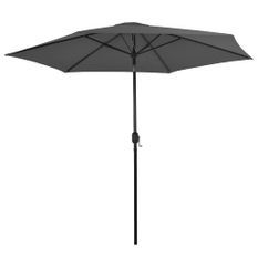 Parasol d'extérieur avec poteau en métal 300 cm Anthracite