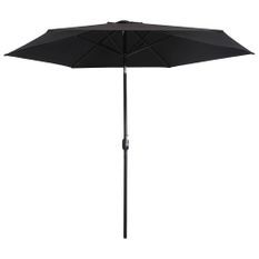 Parasol d'extérieur avec poteau en métal 300 cm Noir