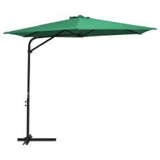 Parasol d'extérieur déporté avec mât en acier 300 cm Vert 2