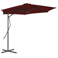 Parasol d'extérieur déporté avec mât en acier Rouge bordeaux 300x230 cm