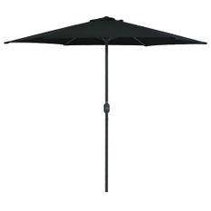 Parasol d'extérieur et mât en aluminium 270x246 cm Noir