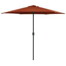 Parasol d'extérieur et mât en aluminium 270x246 cm Terre cuite