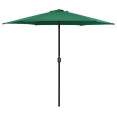 Parasol d'extérieur et mât en aluminium 270x246 cm Vert