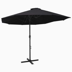 Parasol d'extérieur et poteau en aluminium 460 x 270 cm Noir